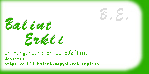 balint erkli business card